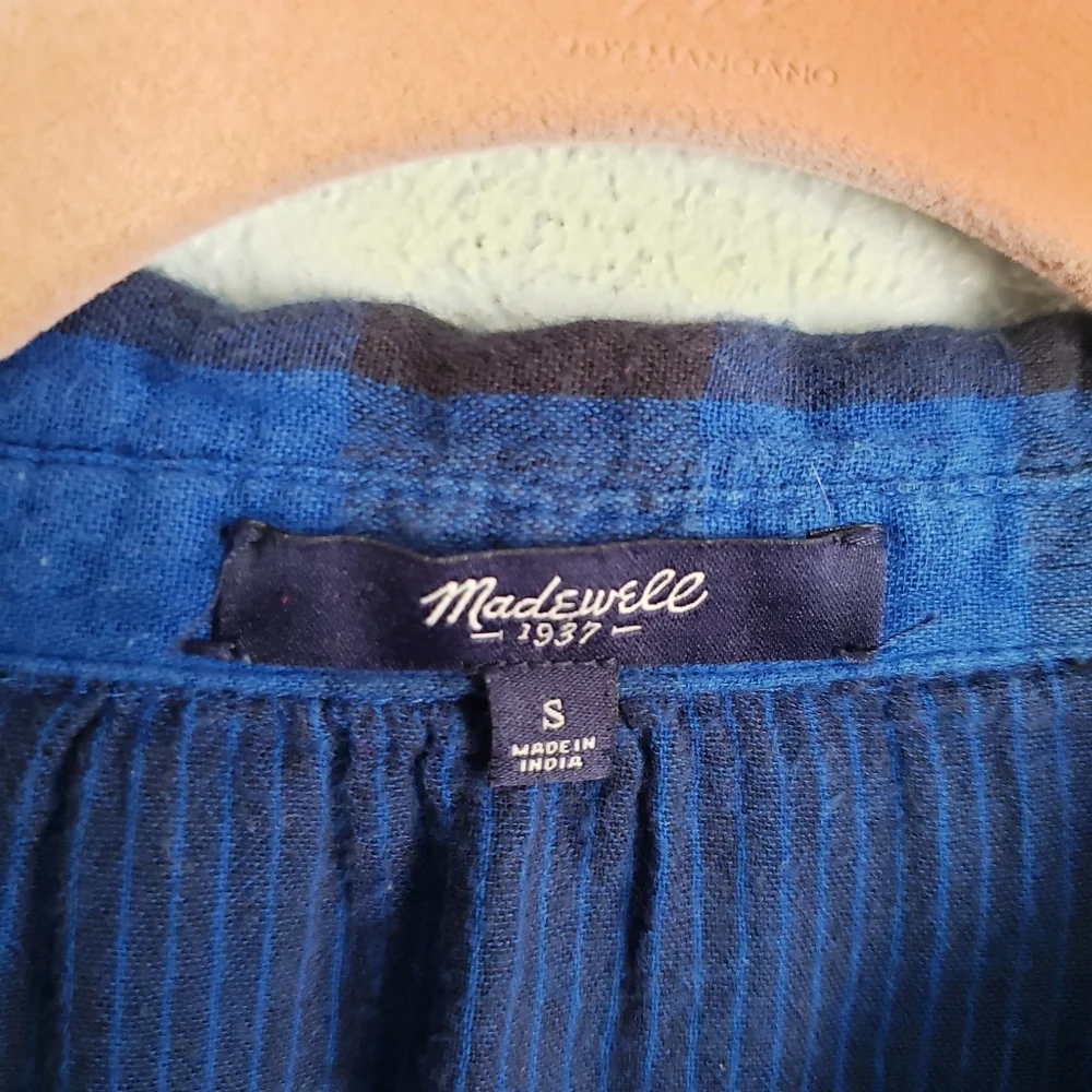 Madewell Latitude Blue and Black Buffalo Check Tunic Shirt Dress - Picture 8 of 10